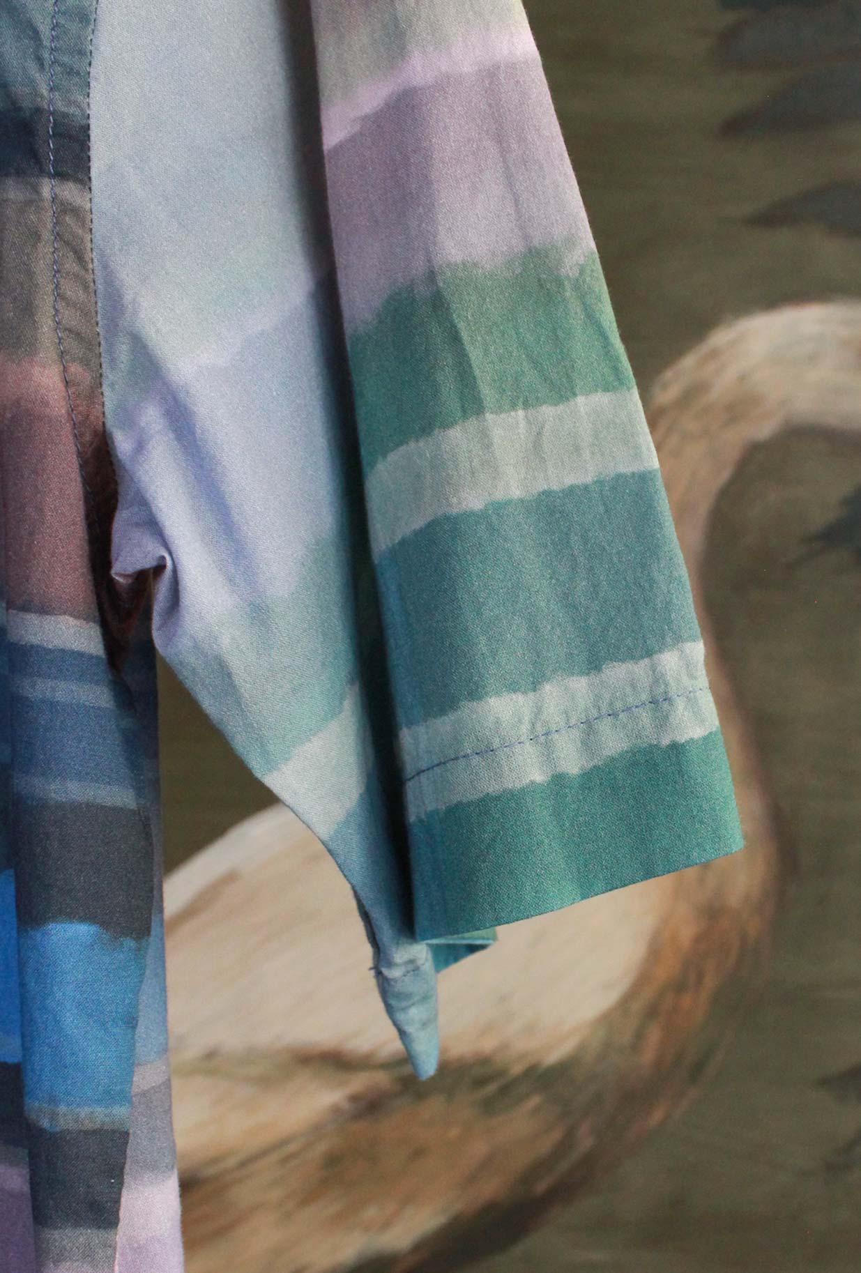 Camicia bowling di Madson Km 0 stampa Watercolor Check da Uomo