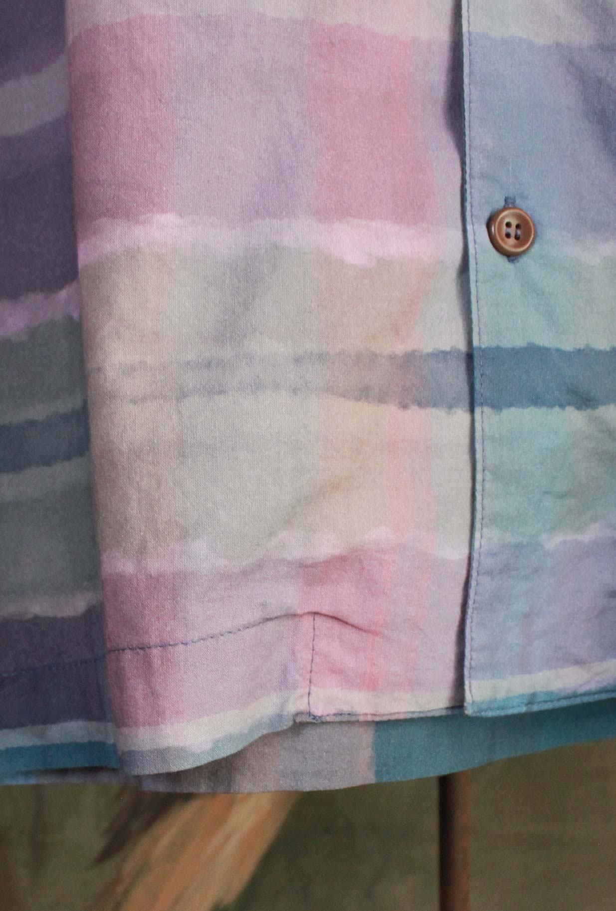 Camicia bowling di Madson Km 0 stampa Watercolor Check da Uomo