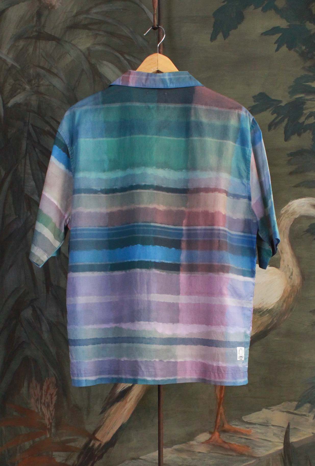 Camicia bowling di Madson Km 0 stampa Watercolor Check da Uomo
