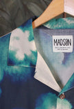 Camicia bowling di Madson Km 0 stampa Blue Watercolor Stain da Uomo