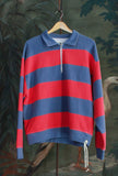 Felpa Polo firmata Madson Km 0 Realizzata in morbido tessuto felpa tonalità Blue-Red da Uomo
