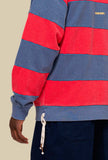 Felpa Polo firmata Madson Km 0 Realizzata in morbido tessuto felpa tonalità Blue-Red da Uomo