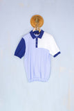 Polo color block da uomo color bianco blu azzurro di masq 39