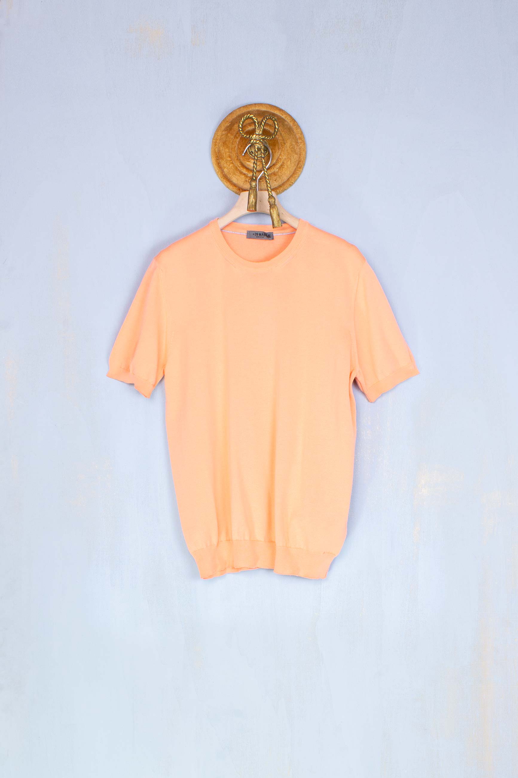 T-shirt color mandarino in cotone extra fine by masq 39