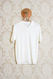 polo in maglia di cotone ultra fine scollo v 20s color burro di masq da uomo
