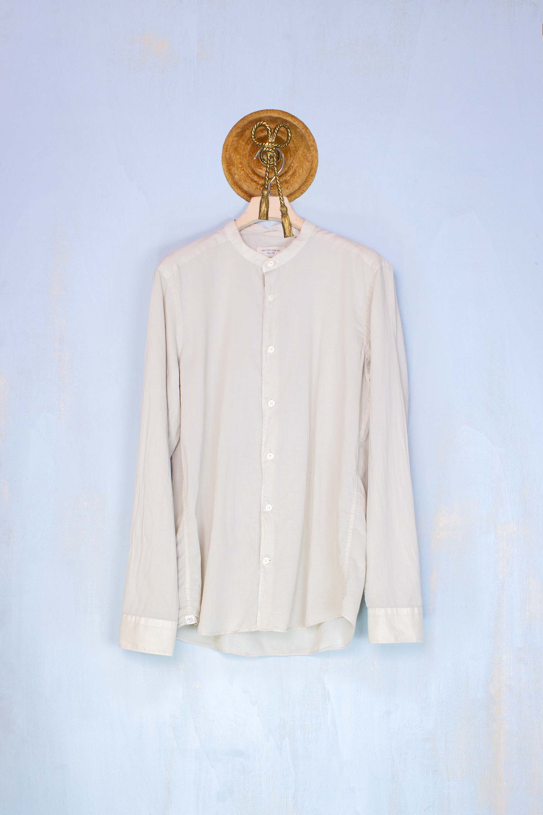 Mastri Camiciai Uomo Camicia Coreana Slim-Fit Sabbia