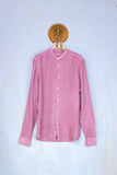 Mastri camiciai Camicia coreana uomo in lino color rosa antico