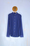 Camicia uomo blu in cotone slim fit di mastri camiciai