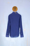 Camicia uomo blu in cotone slim fit di mastri camiciai