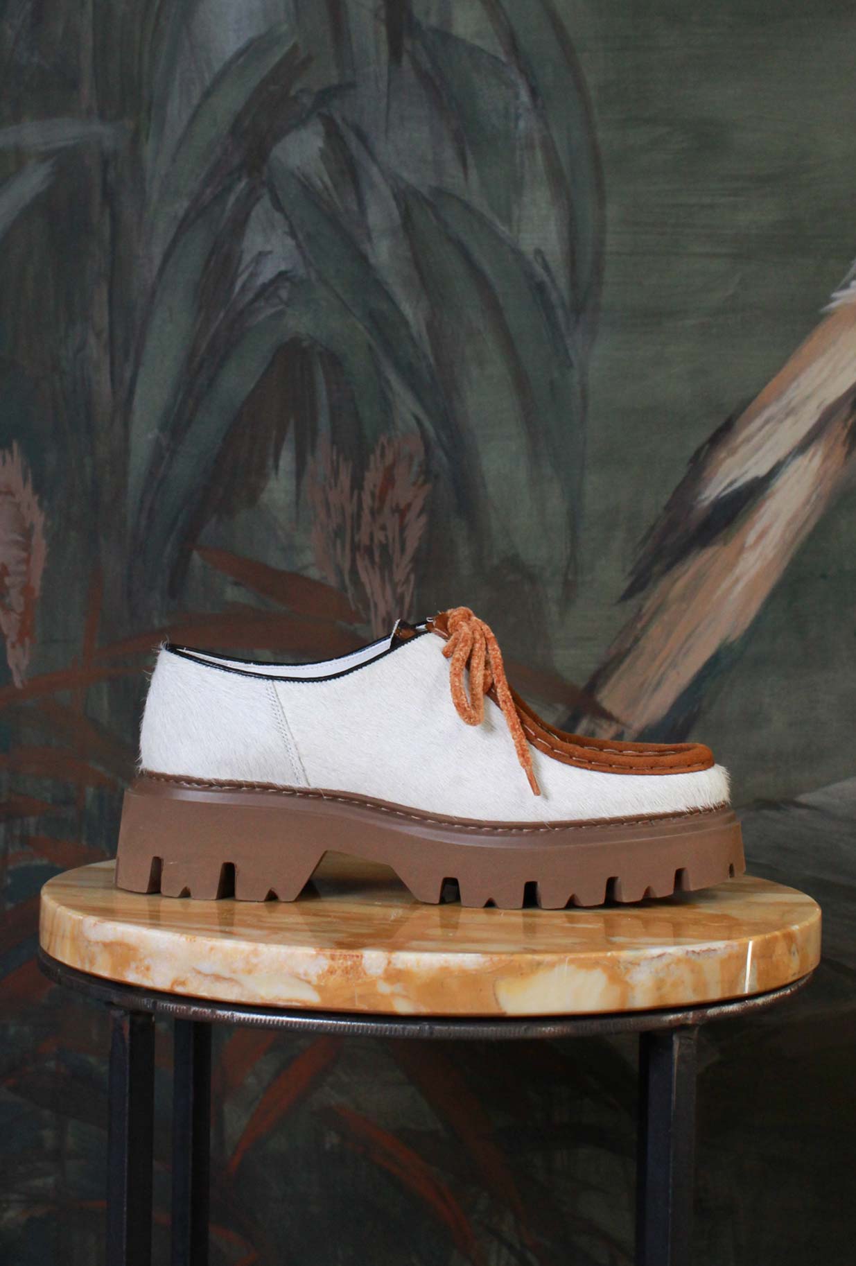 Scarpa Stringata Ingegnere Dora della Maze di colore White Cow da Donna