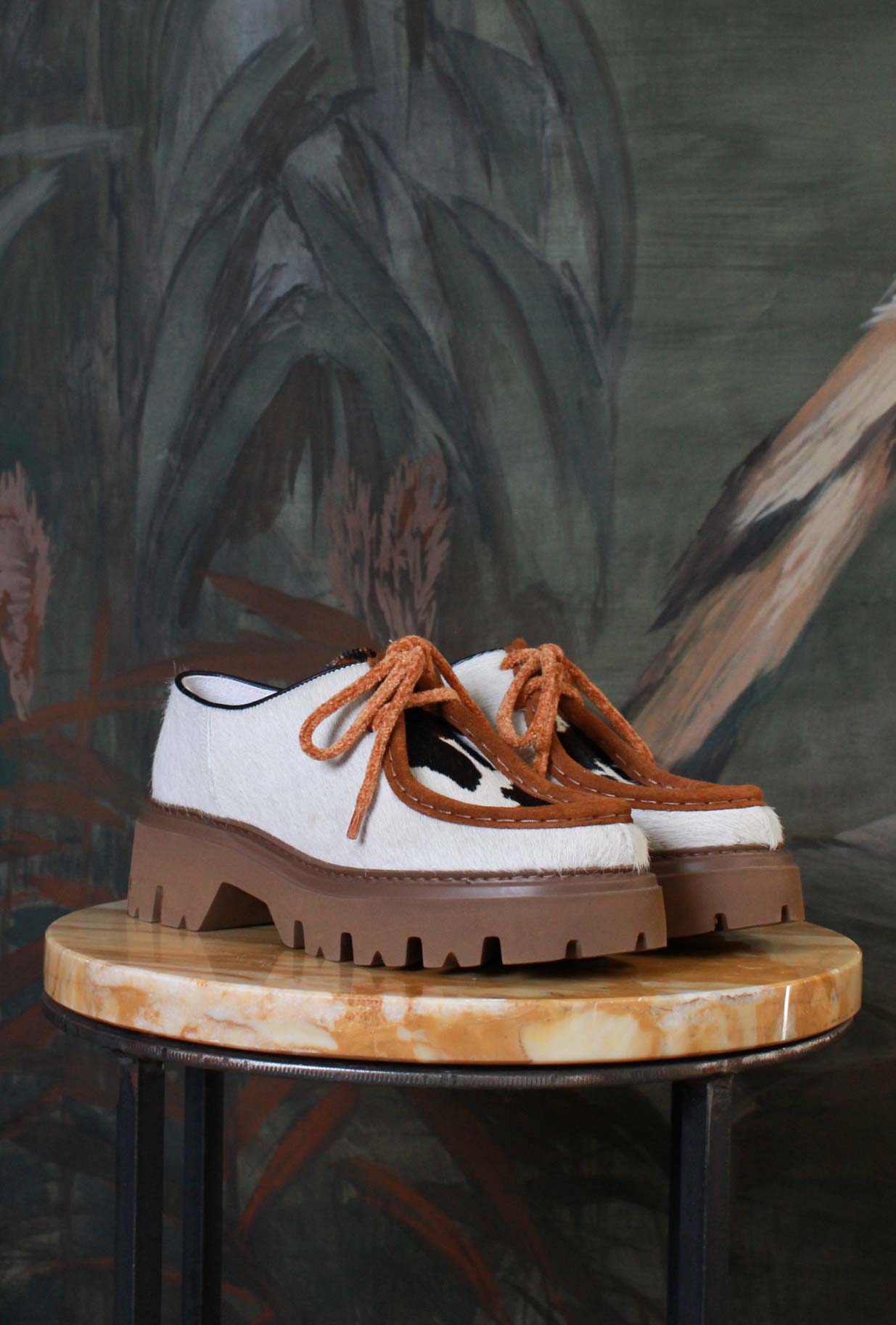 Scarpa Stringata Ingegnere Dora della Maze di colore White Cow da Donna