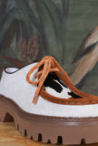 Scarpa Stringata Ingegnere Dora della Maze di colore White Cow da Donna