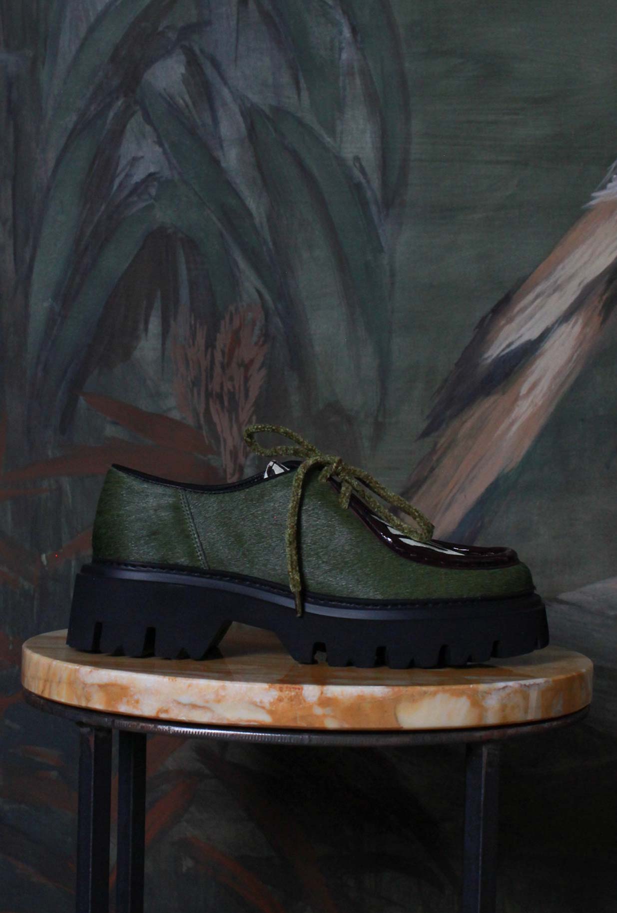 Scarpa Stringata Ingegnere Dora della Maze di colore Zebra Olive da Donna