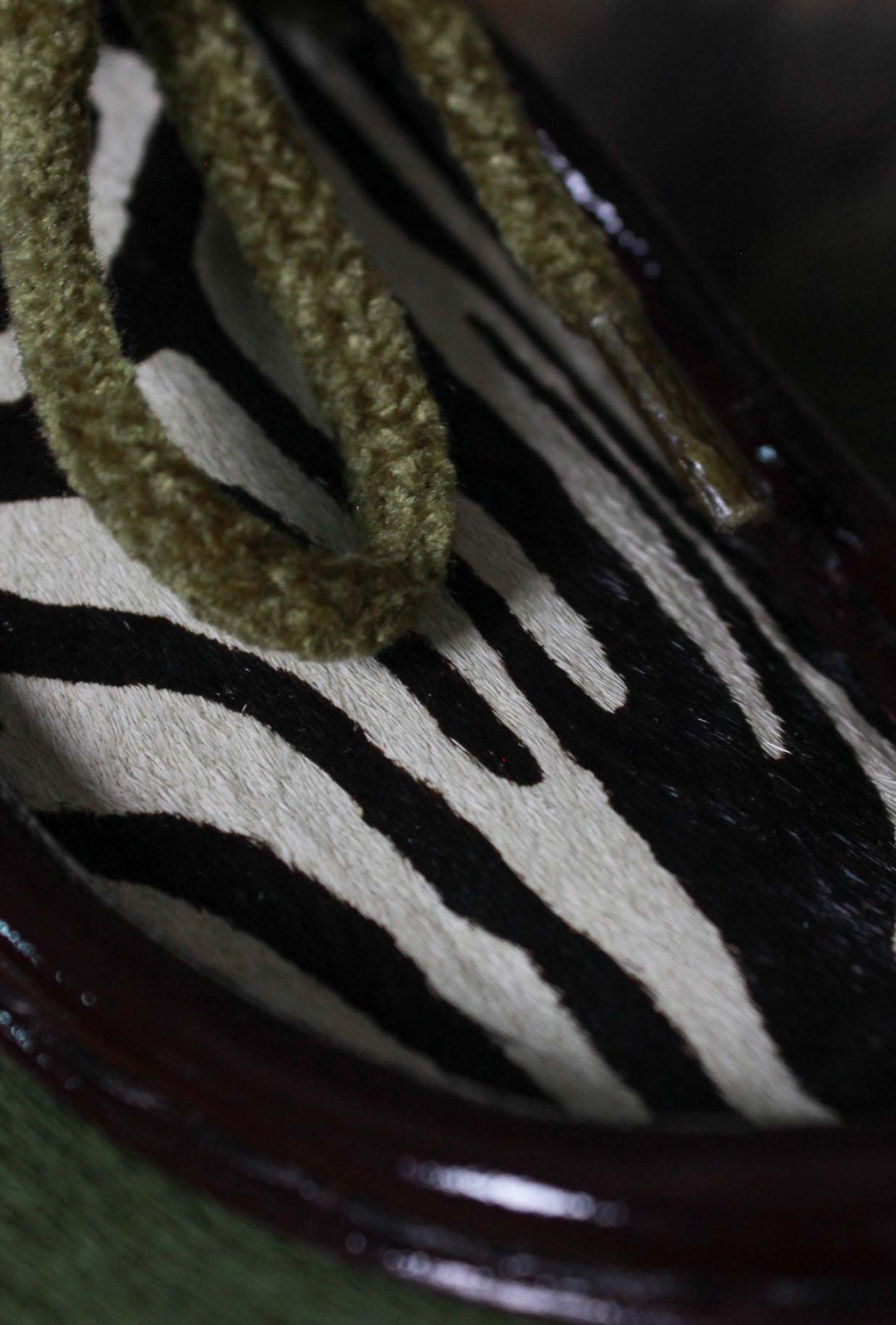 Scarpa Stringata Ingegnere Dora della Maze di colore Zebra Olive da Donna