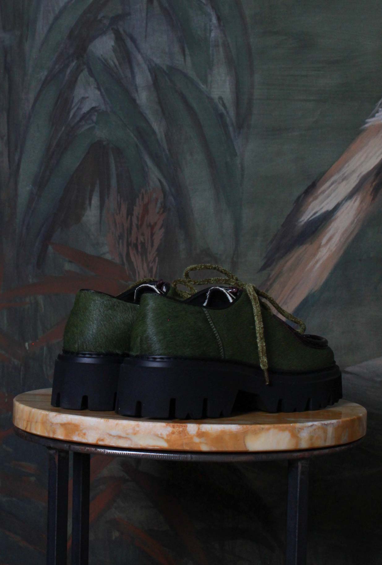 Scarpa Stringata Ingegnere Dora della Maze di colore Zebra Olive da Donna