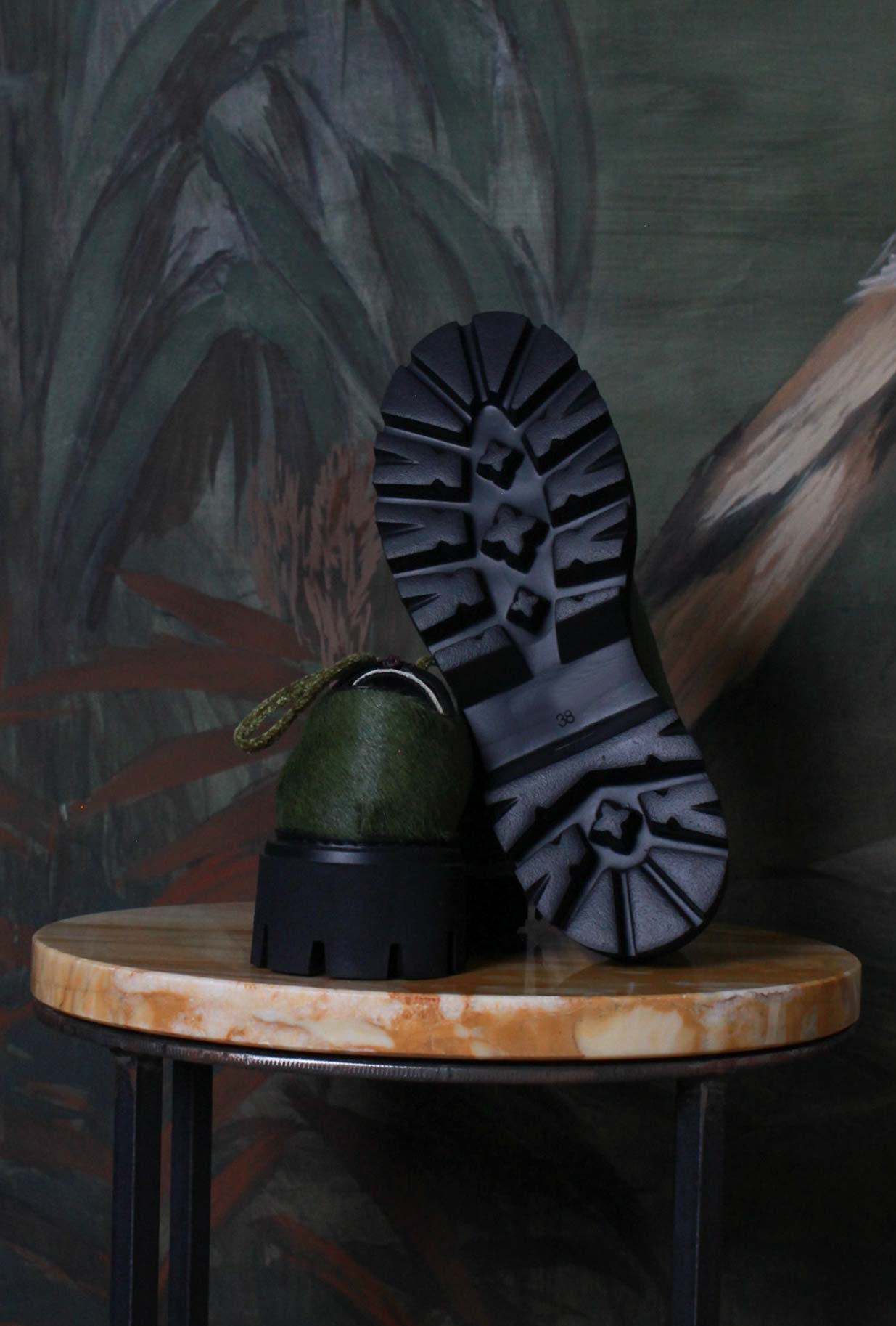 Scarpa Stringata Ingegnere Dora della Maze di colore Zebra Olive da Donna