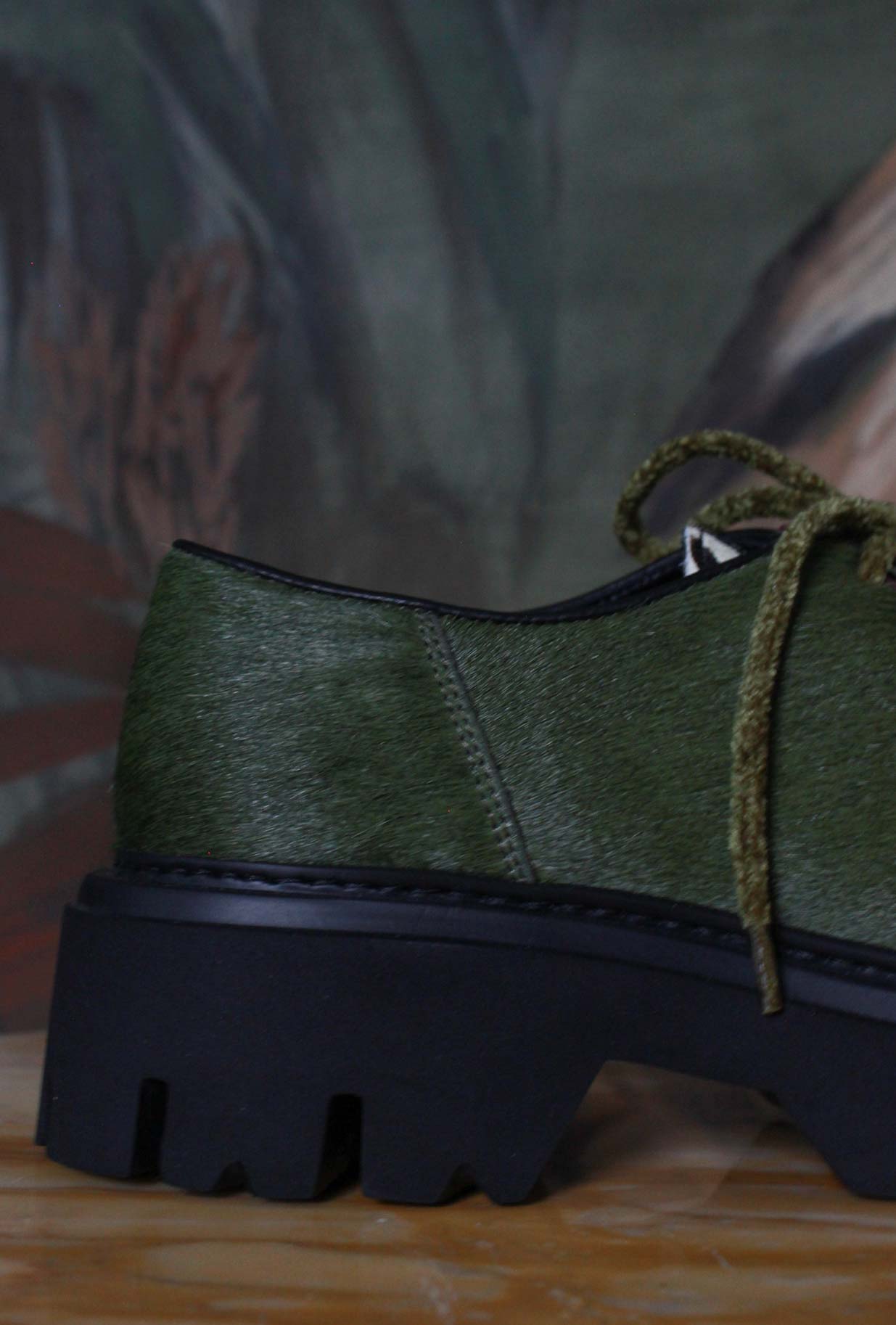 Scarpa Stringata Ingegnere Dora della Maze di colore Zebra Olive da Donna