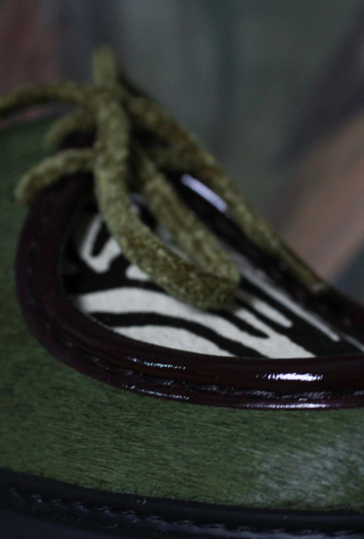 Scarpa Stringata Ingegnere Dora della Maze di colore Zebra Olive da Donna