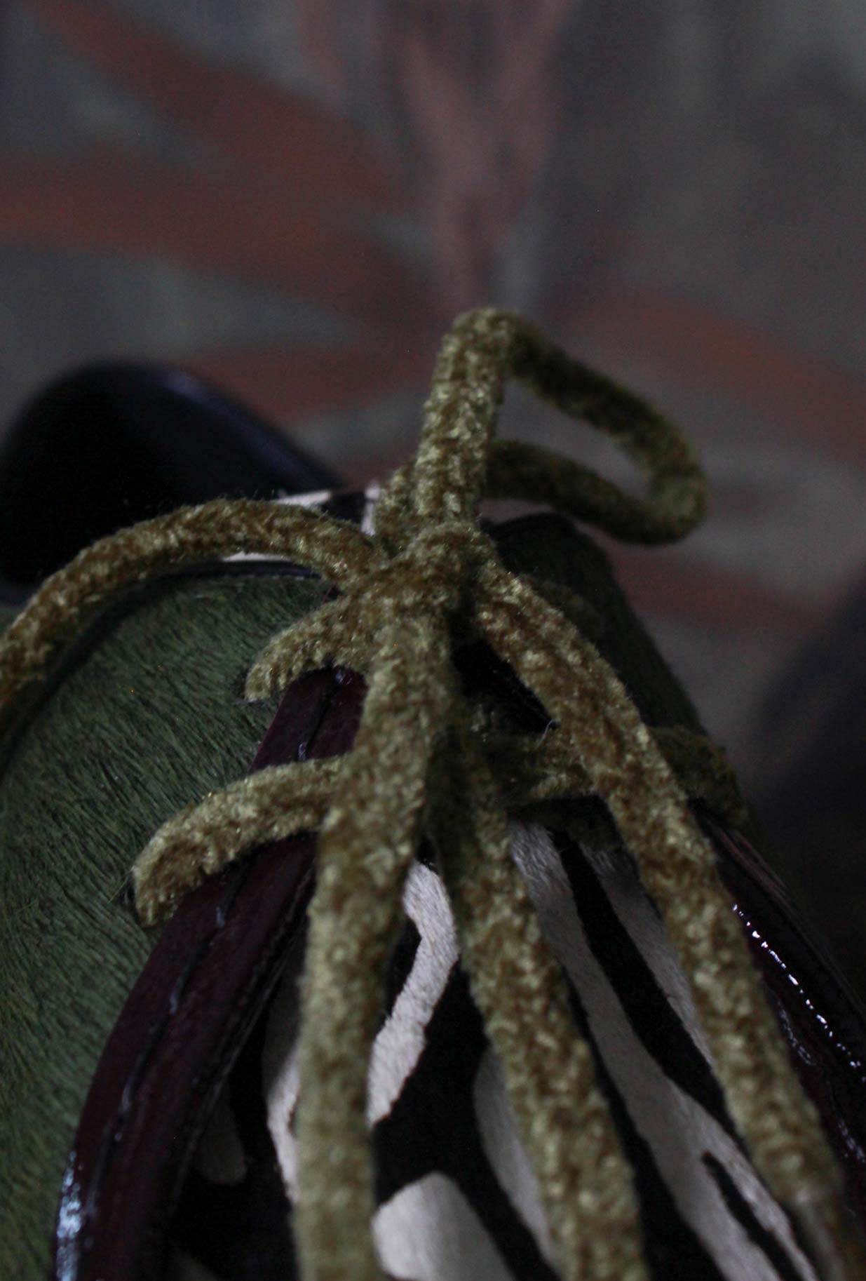 Scarpa Stringata Ingegnere Dora della Maze di colore Zebra Olive da Donna