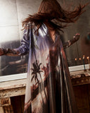 Abito Diamo di Mes Demoiselles Paris realizzato in pregiata seta lurex nell’inedita stampa Dance In The Moonlight Violet da Donna
