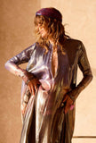 Abito Diamo di Mes Demoiselles Paris realizzato in pregiata seta lurex nell’inedita stampa Dance In The Moonlight Violet da Donna