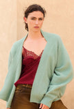 Cardigan Flutter di Mes Demoiselles Paris realizzato nell’intramontabile tonalità Mint Green da Donna