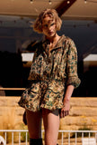 Bomber Gala firmato Mes Demoiselles Paris realizzato in chiffon di viscosa nella luminosa fantasia Golden Garden da Donna