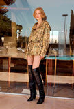 Bomber Gala firmato Mes Demoiselles Paris realizzato in chiffon di viscosa nella luminosa fantasia Golden Garden da Donna