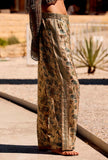 Pantalone Gianni firmato Mes Demoiselles Paris realizzato in viscosa nella luminosa fantasia Golden Garden da Donna