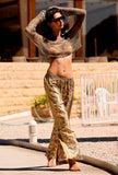 Pantalone Gianni firmato Mes Demoiselles Paris realizzato in viscosa nella luminosa fantasia Golden Garden da Donna