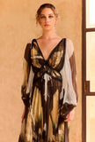 Abito Pucha di Mes Demoiselles Paris, impreziosito dalla fantasia Jardin de la Pensée d'ispirazione 70's glam da Donna