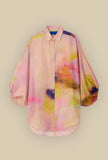 Over-Shirt Reini firmata Mes Demoiselles Paris realizzata in pregiata seta habotai esaltata dalla delicata stampa Rainbow da Donna