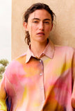 Over-Shirt Reini firmata Mes Demoiselles Paris realizzata in pregiata seta habotai esaltata dalla delicata stampa Rainbow da Donna