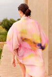Over-Shirt Reini firmata Mes Demoiselles Paris realizzata in pregiata seta habotai esaltata dalla delicata stampa Rainbow da Donna