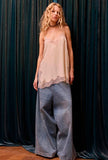 Lace Top Barry di Mes Demoiselles Paris realizzato in pregiata seta nella delicata nuance Nude da Donna