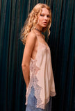 Lace Top Barry di Mes Demoiselles Paris realizzato in pregiata seta nella delicata nuance Nude da Donna