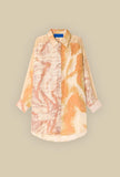Over-Shirt Smirf firmata Mes Demoiselles Paris realizzata in pregiata seta habotai nell’inedita stampa Summer Light da Donna