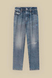 Fluid Jeans Imina in viscosa di raso di Mes Demoiselles in denim trompe-l’œil da Donna