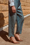 Fluid Jeans Imina in viscosa di raso di Mes Demoiselles in denim trompe-l’œil da Donna