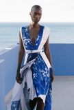 Abito Lungo Caspienne Butterfly-Blue