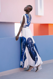 Abito Lungo Caspienne Butterfly-Blue