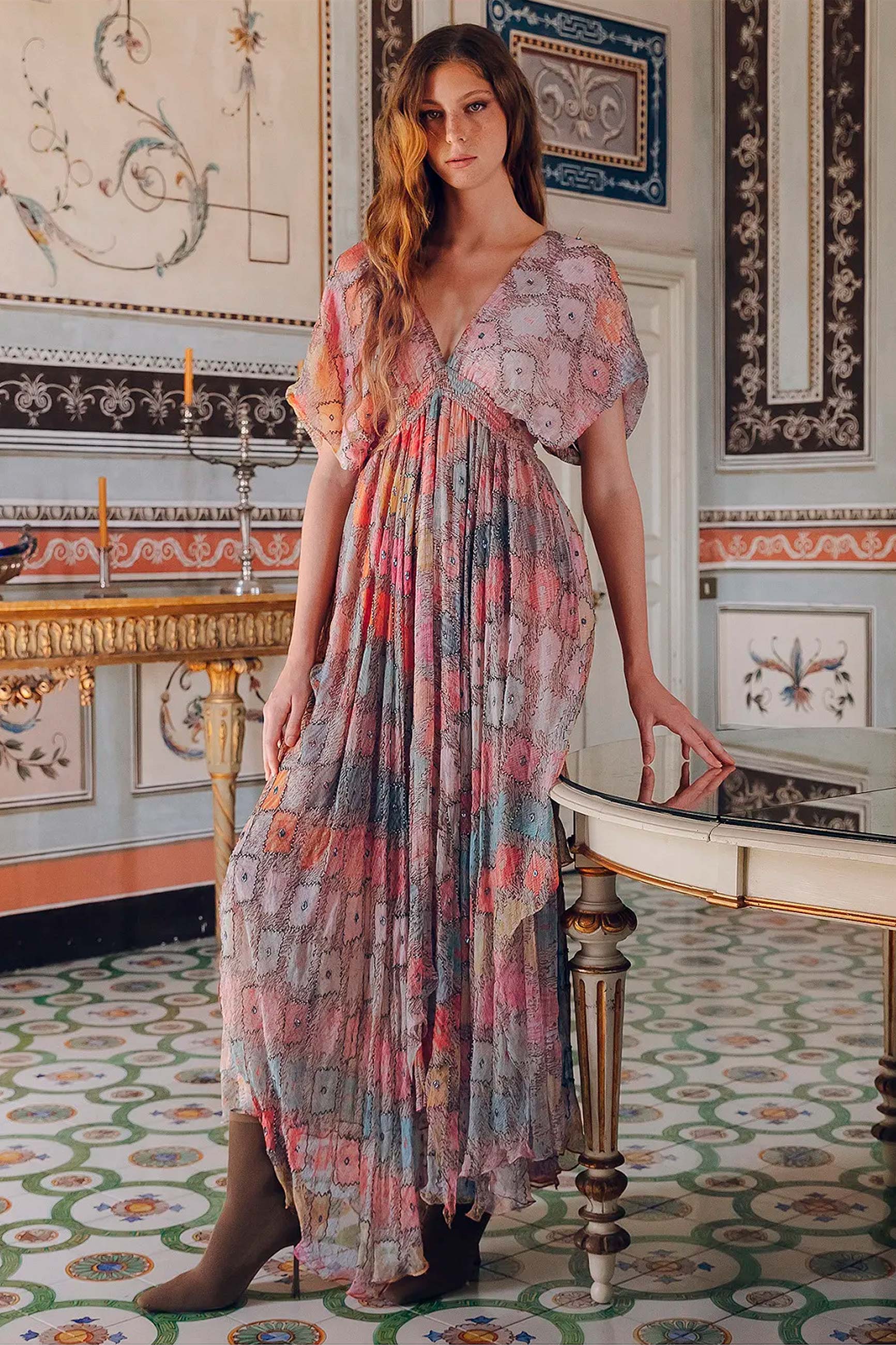 Abito lungo ormay ikat di mes demoiselles paris ss24 donna