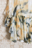 Blusa in seta con balze di mes demoiselles paris donna pe24 tie-die ocra