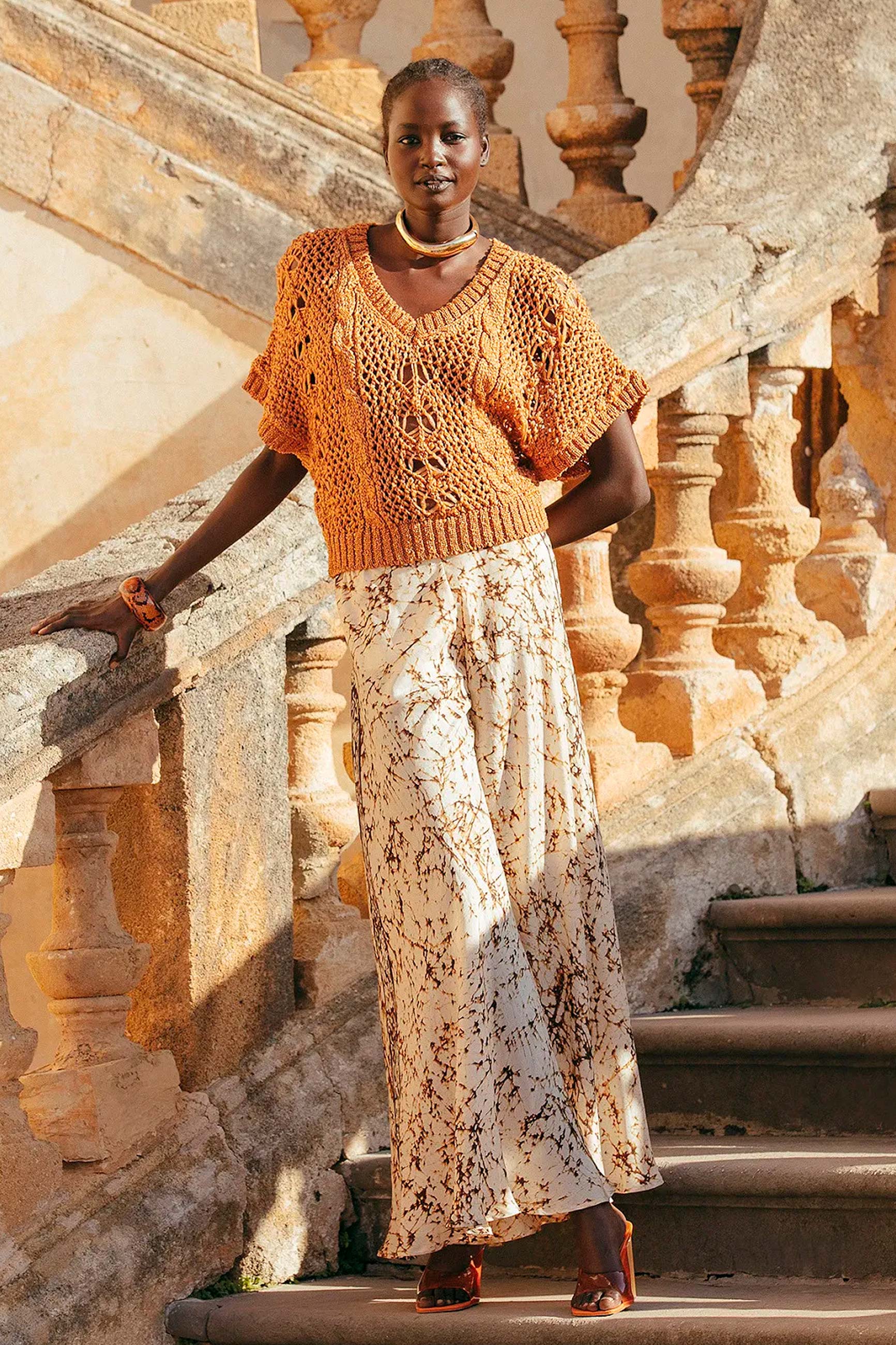 Pantalone Sulnis di mes demoiselles paris in seta tie-die solar donna ss24