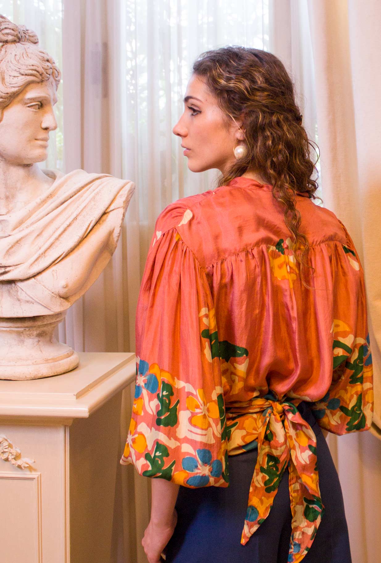 Mes Demoiselles Paris Dnna Camicia in seta Wappa Flower Bloom