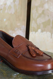 Mocassino Amira della maison Morgillo realizzato in morbida pelle color Cuoio da Uomo