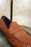 Mocassino Martini di Morgillo realizzato in pregiata pelle color Cuoio da Uomo