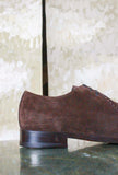 Scarpa Stringata Japan firmata Morgillo realizzata in suede nella tonalità Testa di Moro
