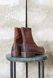 Stivaletto firmato Morgillo realizzato in pelle ingrassata color Cuoio da Uomo