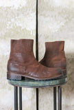 Stivaletto firmato Morgillo realizzato in pelle ingrassata color Cuoio da Uomo
